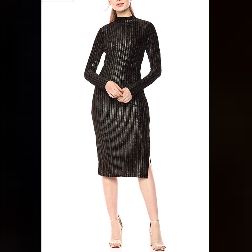 NWT BCBGeneration Black & Gold Velvet Dress sz XS